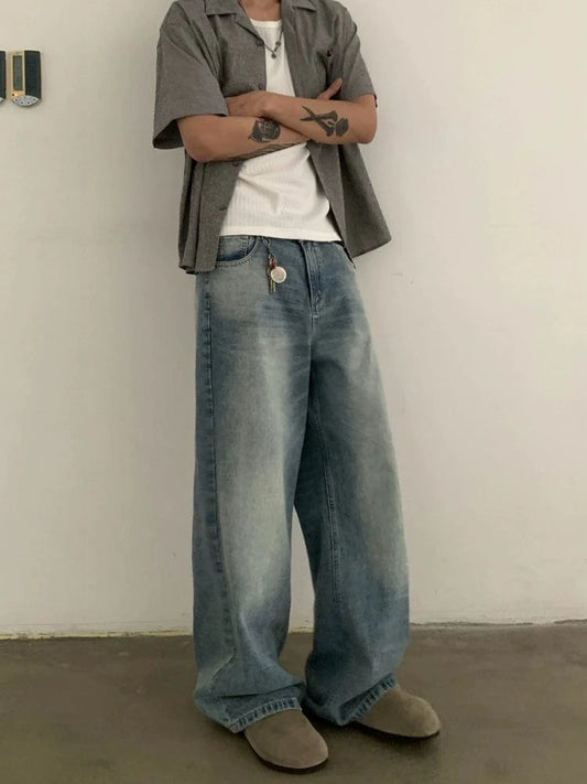 RT No. 19510 BLUE DENIM BAGGY STRAIGHT JEANS
