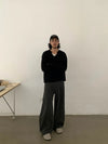 RT No. 28112 GRAY MACHETE STRAIGHT DRAPE PANTS