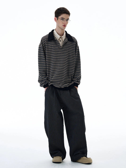 RT No. 20020 PLEATED DARK GRAY STRAIGHT PANTS