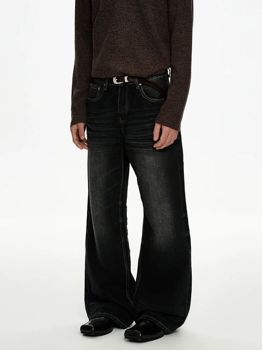 RT No. 50023 WASHED STRAIGHT SLIM DENIM JEANS