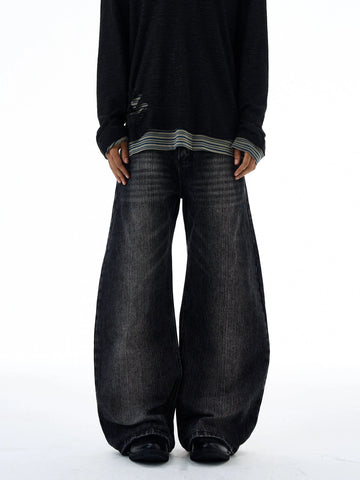 RT No. 19563 WASHED BLACK SCIMITAR JEANS