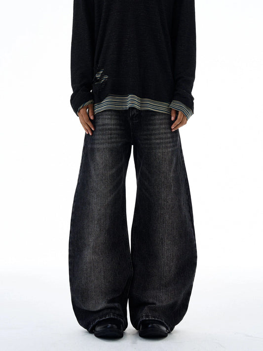 RT No. 19563 WASHED BLACK SCIMITAR JEANS