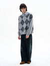 RT No. 29037 KNITWEAR DIAMOND CARDIGAN SWEATER