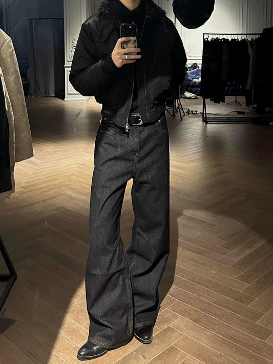 RT No. 18020 KANAGAWA BLACK DENIM STRAIGHT JEANS