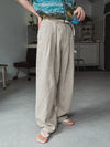 RT No. 18107 PLEATED LINEN STRAIGHT PANTS