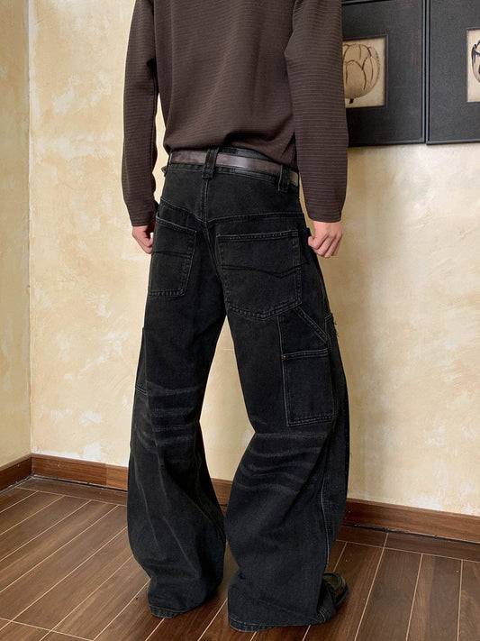 RT No. 58049 CONTRAST BLACK LUMBERJACK SCIMITAR PANTS