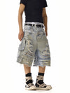 RT No. 18211 DISTRESSED BLUE DENIM SHORTS