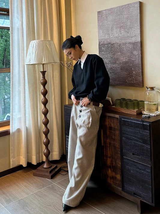 RT No. 32000 TWO-PIECE SHIRT V-NECK SWEATER