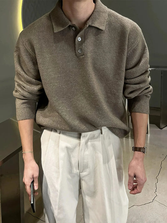 RT No. 18255 KNIT POLO COLLAR SWEATER