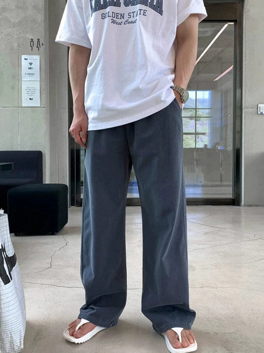 RT No. 18182 GRAY BLUE STRAIGHT PANTS