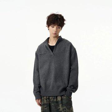 RT No. 18700 KNIT V-NECK COLLAR SWEATER