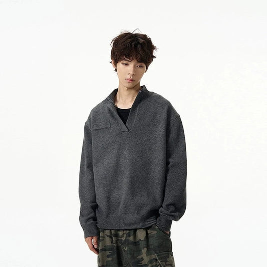 RT No. 18700 KNIT V-NECK COLLAR SWEATER