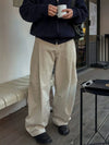 RT No. 32205 PLEATED FOLDED CASUAL STRAIGHT PANTS