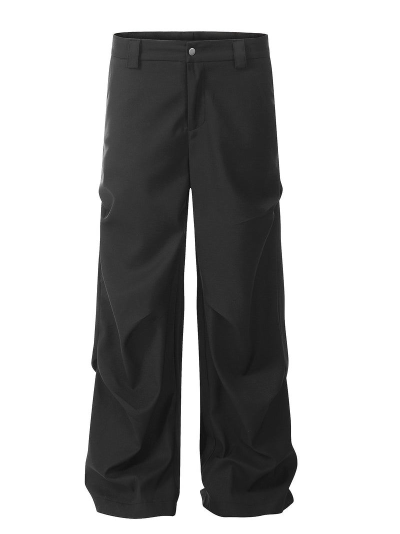 RT No. 11503 BLACK FOLDED STRAIGHT PANTS