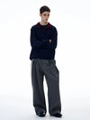 RT No. 20023 KNIT NAVY POLO COLLAR SWEATER