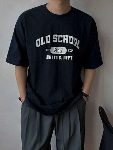 RT No. 18265 BLUE LETTERED OLD SCHOOL SHORT SLEEVE