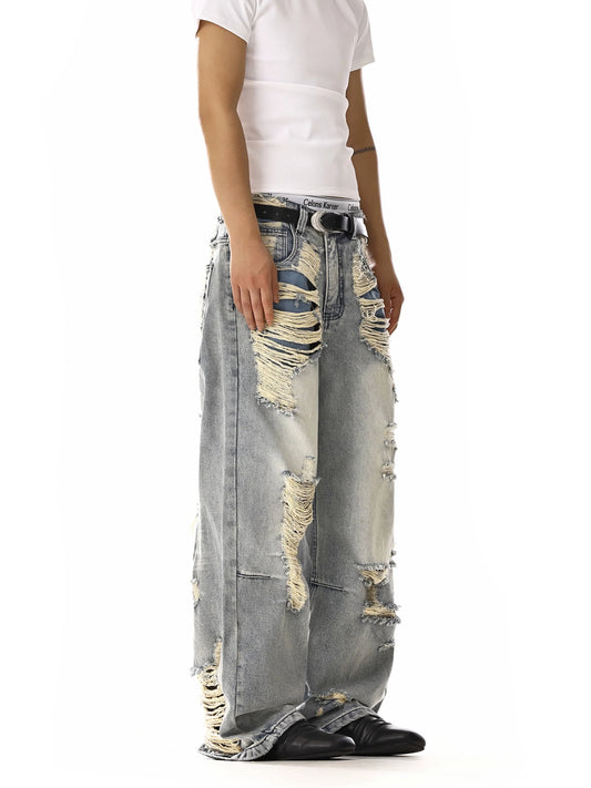 RT No. 18125 LIGHT BLUE DISTRESSED DENIM JEANS