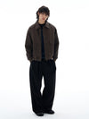 RT No. 25025 BLACK STRIPED PLEATED STRAIGHT PANTS