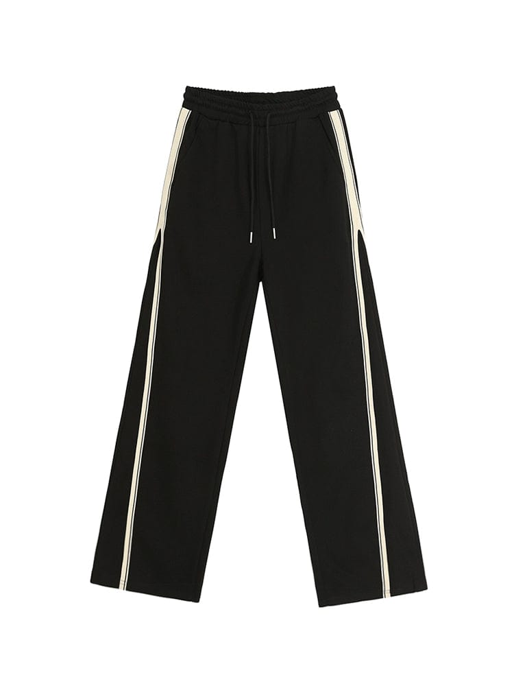 RT No. 11424 BLACK SIDE STRIPED STRAIGHT PANTS