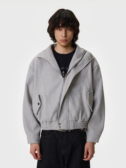 RT No. 50126 KAGE WOOLEN HOODED JACKET