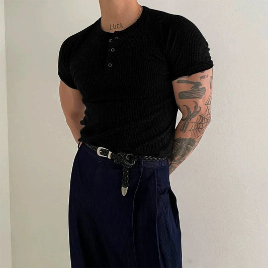 RT No. 19011 SLIM HERNY COLLAR SHORT SLEEVE