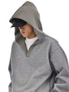 RT No. 12129 BLACK V-NECK PULLOVER HOODIE