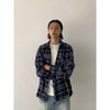 RT No. 29128 BLUE BUTTON-UP PLAID SHIRT