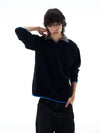 RT No. 25063 BLACK KNITWEAR COLLAR SWEATER