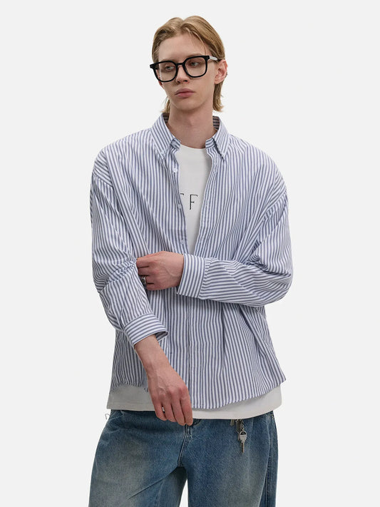 RT No. 50116 KUKI STRIPED BUTTON UP SHIRT