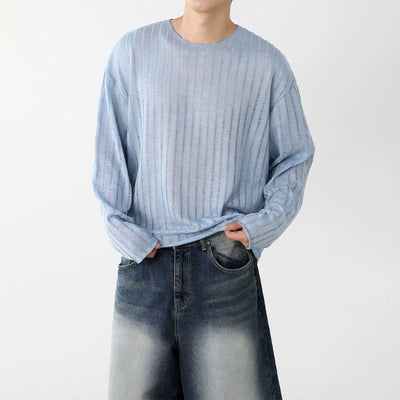 RT No. 11344 BLUE KNIT PULLOVER LONG SLEEVE