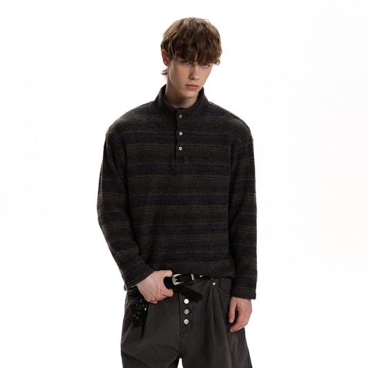 RT No. 59070 KNITWEAR STRIPED MOCK NECK SWEATER