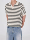 RT No. 18611 KNIT STRIPED POLO SHORT SLEEVE