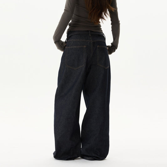 RT No. 59050 PLEATED STRAIGHT DENIM JEANS