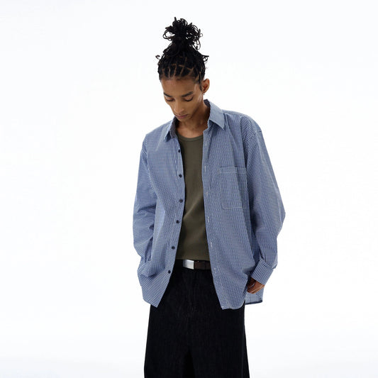 RT No. 19528 BLUE PLAID BUTTON-UP SHIRT