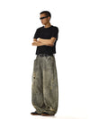 RT No. 18231 GRAY DISTRESSED DENIM PANTS