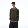 RT No. 20008 TWO PIECE BUTTON-UP SHIRT V-NECK SWEATER