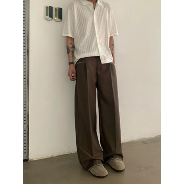 RT No. 19502 STITCHED PLEATED STRAIGHT PANTS