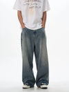 RT No. 18040 BLUE DENIM WIDE STRAIGHT JEANS