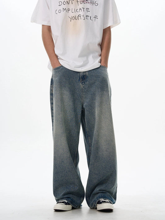 RT No. 18040 BLUE DENIM WIDE STRAIGHT JEANS