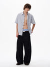 RT No. 18194 BLACK MACHETE STRAIGHT DENIM JEANS