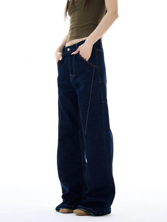 RT No. 19565 CONTRAST BLUE DENIM MACHETE JEANS