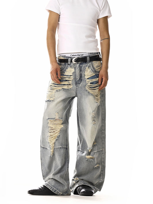 RT No. 18125 LIGHT BLUE DISTRESSED DENIM JEANS
