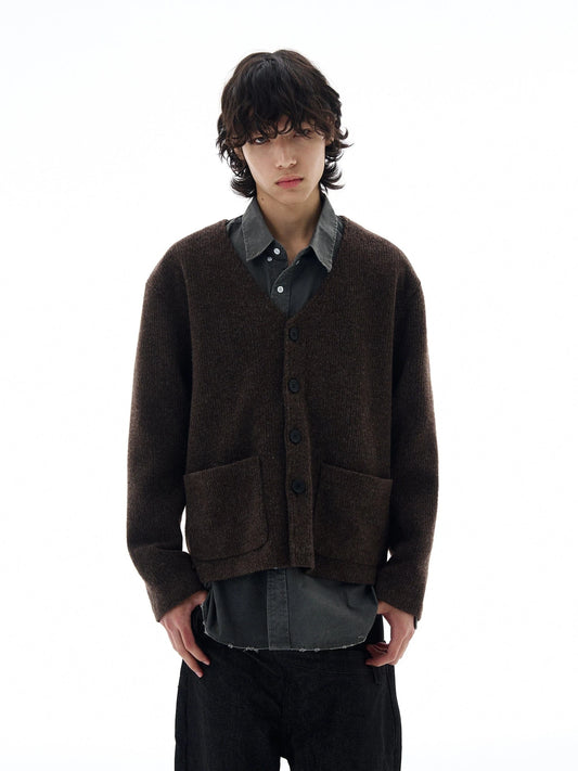 RT No. 25037 BROWN WOOLEN CARDIGAN