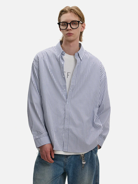 RT No. 50116 KUKI STRIPED BUTTON UP SHIRT