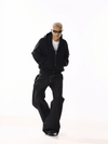 RT No. 19840 BLACK RECONSTRUCTED SCIMITAR DENIM JEANS