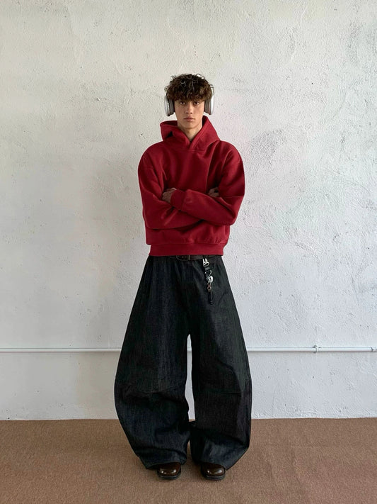 RT No. 19608 BLACK DENIM BAGGY STRAIGHT JEANS