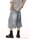RT No. 13006 WASHED BLUE DENIM SHORTS