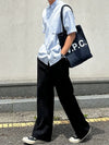 RT No. 18178 BLACK STRAIGHT CASUAL PANTS