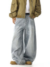 RT No. 32023 WHISKER WASH WIDE STRAIGHT JEANS