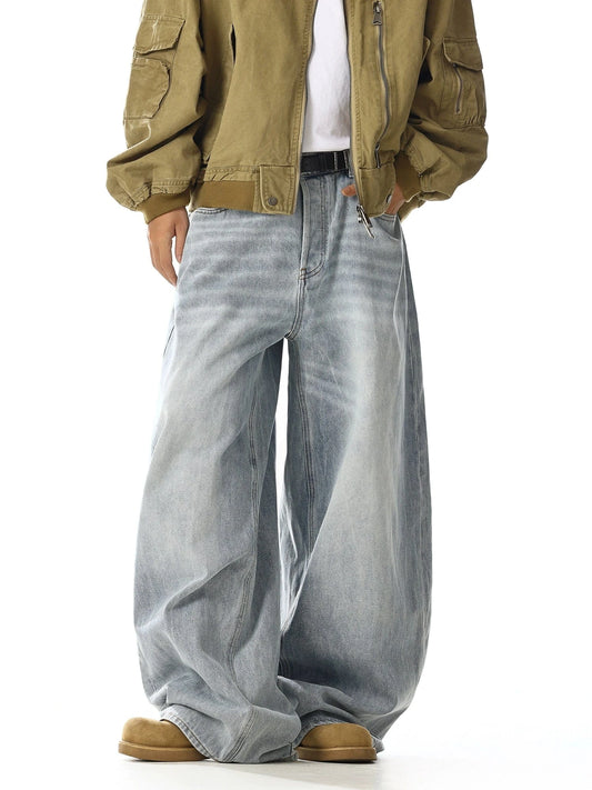 RT No. 32023 WHISKER WASH WIDE STRAIGHT JEANS